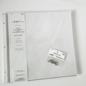 The Paper Studio 12x12 Postbound 3-Ring Scrapbook Album Clear 19pc + Ext Posts